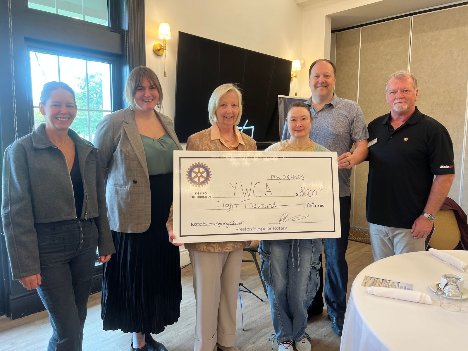 Rotary cheque presentation